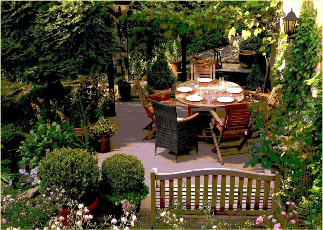 jardin convivial chaleureux